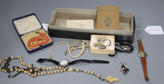 A collection of costume jewellery and miscellaneous items,